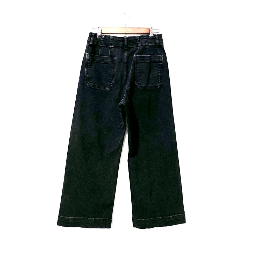 Anthropologie Pilcro Black “Skipper” Wide Leg High Waisted Crop Jeans Size 29 - Picture 6 of 9
